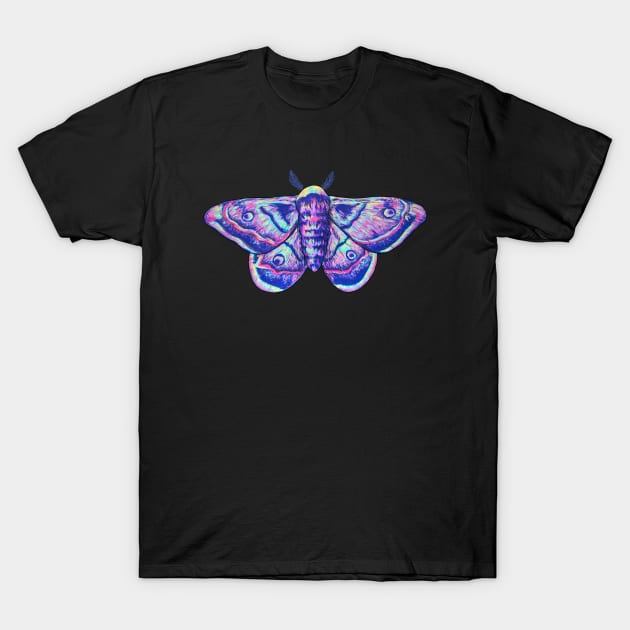 Trippy Colorful Moth T-Shirt by rosiemoonart